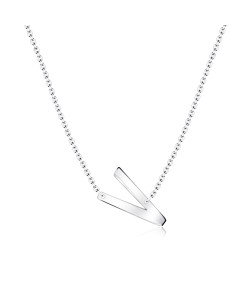 Letter V Silver Necklace SPE-5536